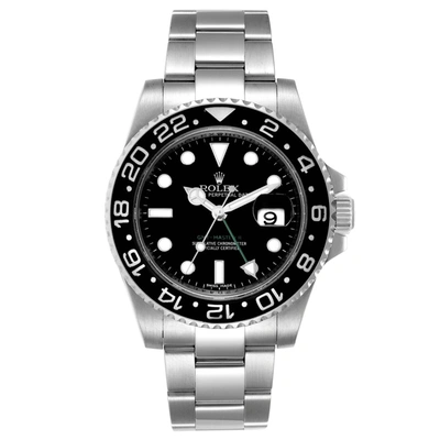 Shop Rolex Gmt Master Ii Black Dial Steel Mens Watch 116710 In Not Applicable