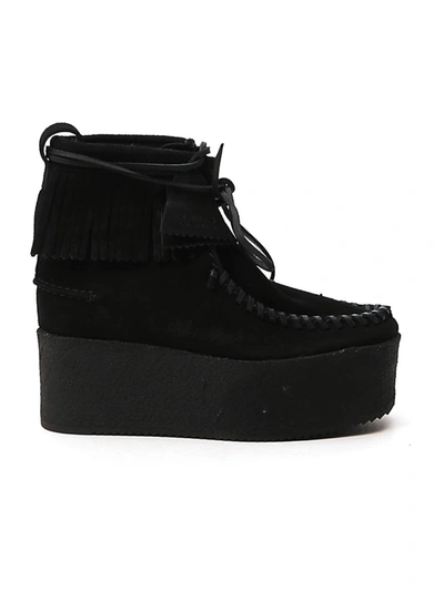 Shop Palm Angels Black Suede Ankle Boots