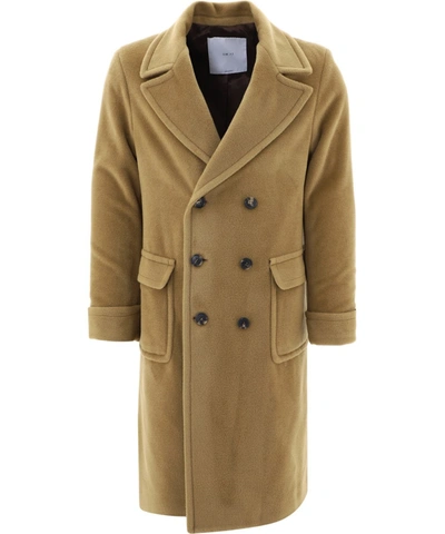 Shop Gm77 Beige Viscose Coat In Brown