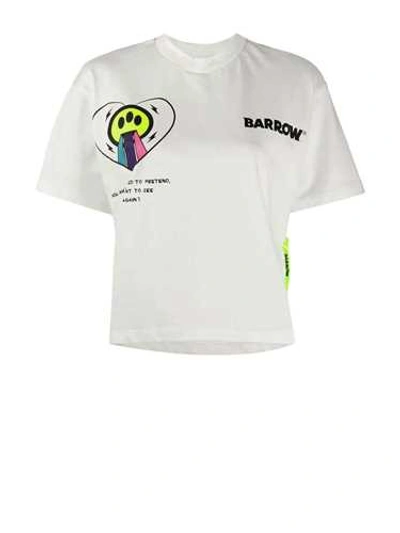 Shop Barrow White Crop 'rainbow' T-shirt