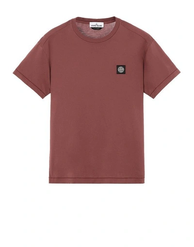 Shop Stone Island 24113 Patch Logo Tee Dark Burgundy