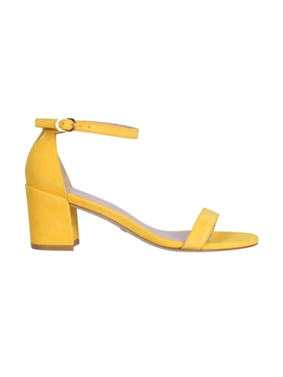 Shop Stuart Weitzman Simple Yellow Leather Sandals