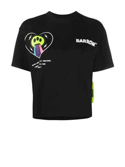 Shop Barrow Black Crop 'rainbow' T-shirt