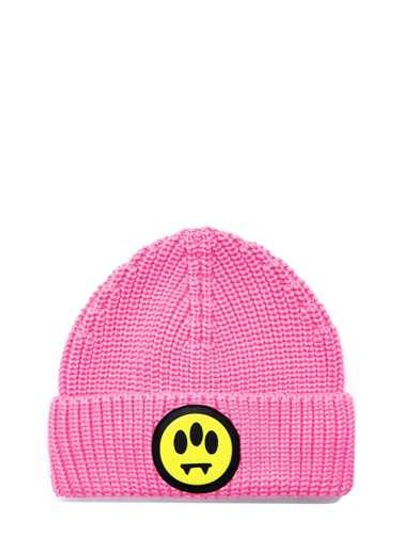 Shop Barrow Fluo Pink 'smile' Woolen Hat