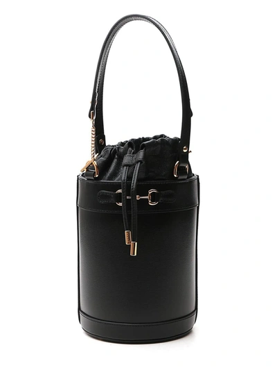 Shop Gucci Horsebit 1955 Black Leather Handbag