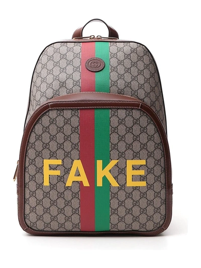 Shop Gucci Beige Fabric Backpack In Neutrals