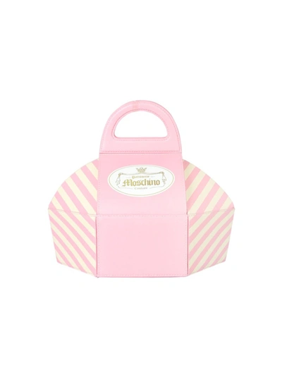 Shop Moschino Cake Box Pink Leather Handbag