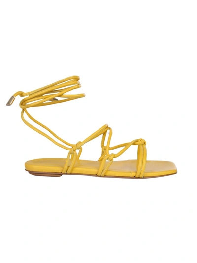 Shop Gia Couture Beautiful Yellow Leather Sandals