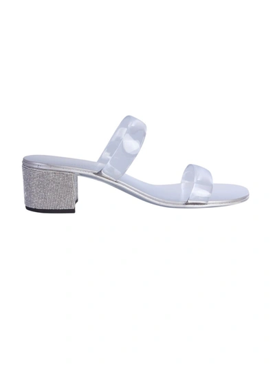 Shop Giuseppe Zanotti Silver Leather Sandals
