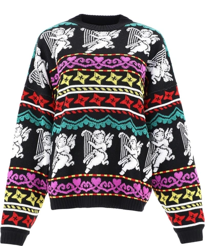 Shop Msgm Multicolor Wool Sweater