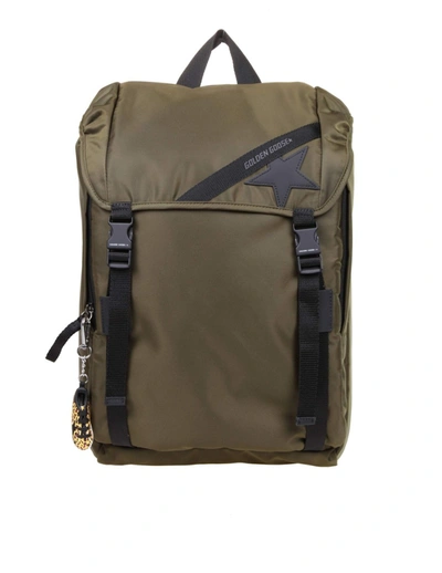 Shop Golden Goose Green Fabric Backpack