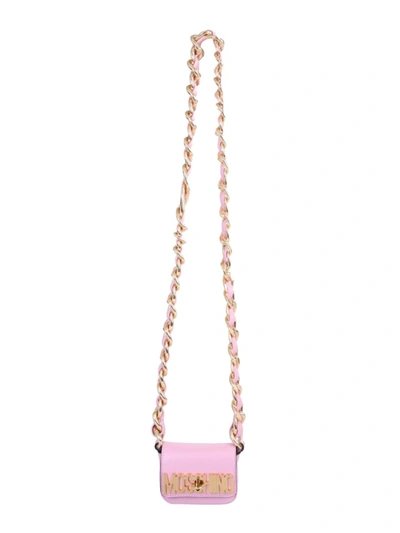 Shop Moschino Pink Leather Shoulder Bag