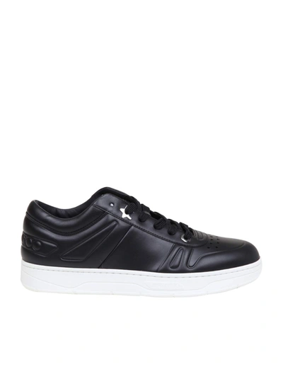Shop Jimmy Choo Hawaii / M Leather Sneakers In Black