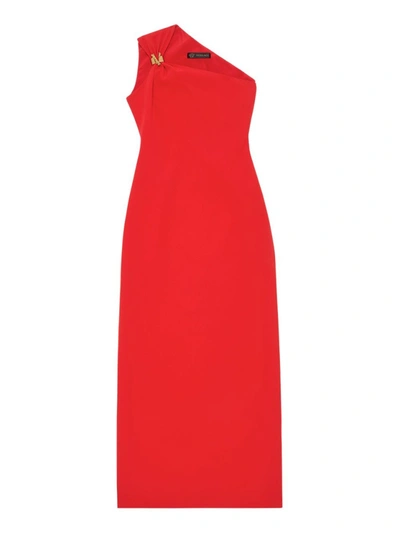 Shop Versace Red One-shoulder Evening Gown