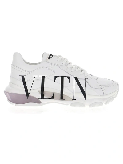 Shop Valentino White Leather Sneakers