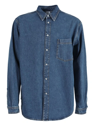 Shop Vetements Classic Button Down Denim Shirt In Blue