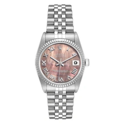 Shop Rolex Datejust Midsize Steel White Gold Mop Dial Ladies Watch 78274 In Not Applicable