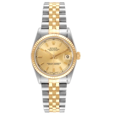 Shop Rolex Datejust Midsize 31mm Steel Yellow Gold Ladies Watch 68273 Box In Not Applicable