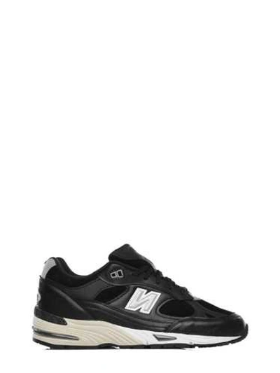 Shop New Balance Black '991' Leather Low Rise Sneakers