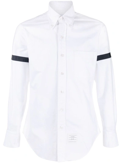 Shop Thom Browne Ribbon Detail Shirt In White