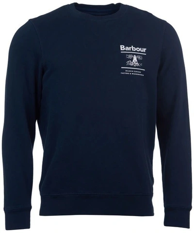Shop Barbour Reed Crew Sweater Navy In Blue