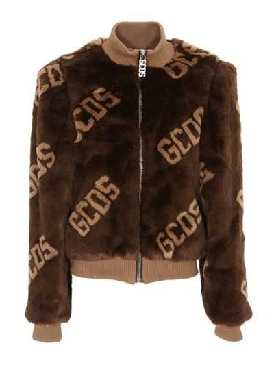 Shop Gcds Brown 'teddy' Bomber Jacket