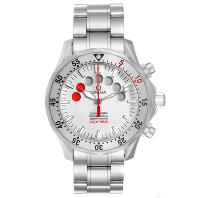 Shop Omega Seamaster Apnea Jacques Mayol Silver Dial Mens Watch 2595.30.00 In Not Applicable