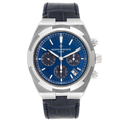 Shop Vacheron Constantin Overseas Blue Dial Chronograph Watch 5500v Box Papers In Not Applicable