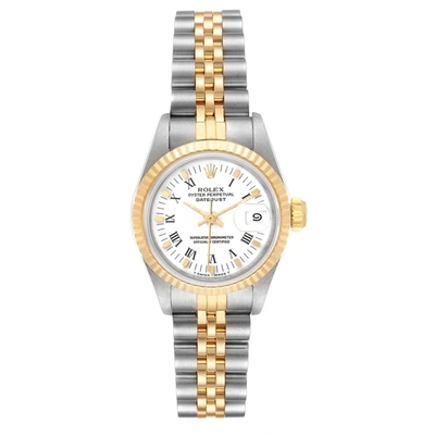Shop Rolex Datejust Steel Yellow Gold White Dial Ladies Watch 69173 Box In Not Applicable