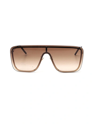 Shop Saint Laurent Gold Metal Sunglasses