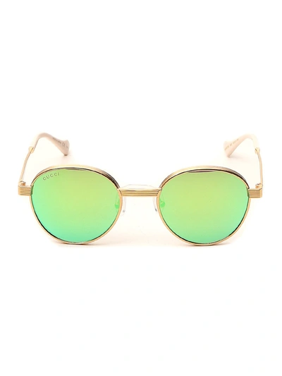 Shop Gucci Gold Metal Sunglasses