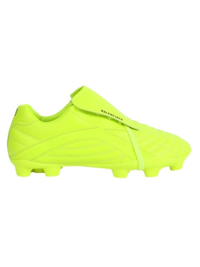 Shop Balenciaga Fluorescent Yellow Soccer Sneakers