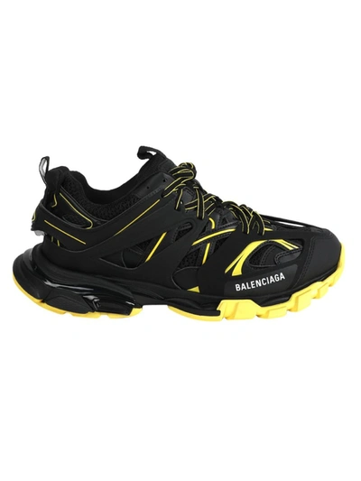 Shop Balenciaga Black And Yellow Track Sneaker