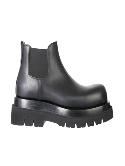 Shop Bottega Veneta Bv Lug Black Leather Ankle Boots