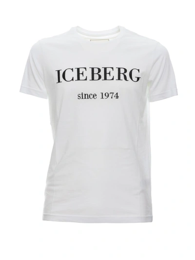 Shop Iceberg White Cotton T-shirt