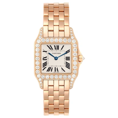 Shop Cartier Santos Demoiselle Rose Gold Diamond Midsize Ladies Watch Wf9007z8 Box Papers In Not Applicable