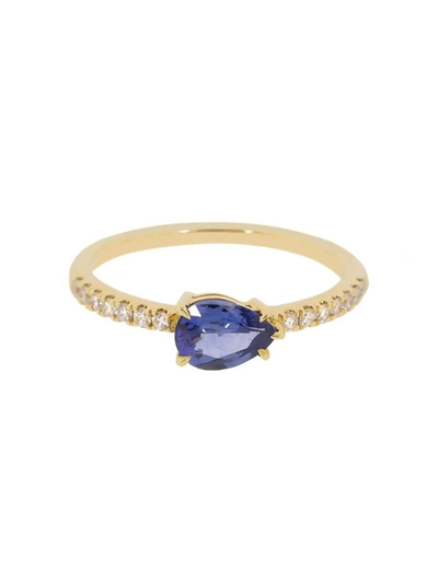 Shop Anita Ko Blue Sapphire & Diamond Pave Ring In Not Applicable