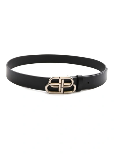 Shop Balenciaga Black Leather Belt