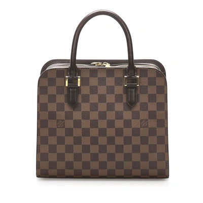 Pre-owned Louis Vuitton Damier Ebene Triana In Brown