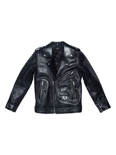 Shop Blk Dnm Leather Jacket 5 In Black
