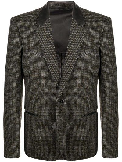 Shop Lemaire Checked Single-breasted Blazer In Grey