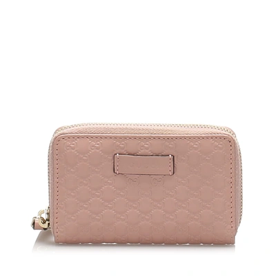 Shop Gucci Microssima Card Holder In Pink