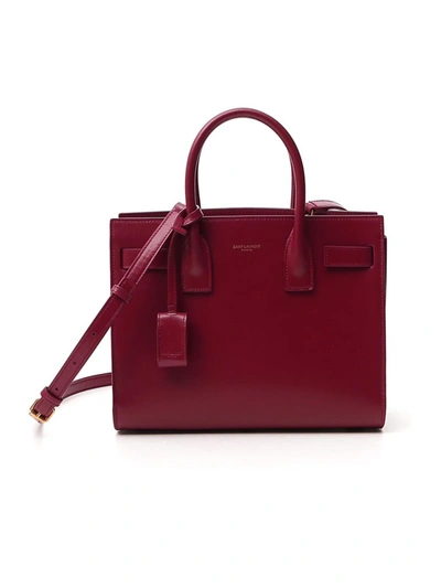 Shop Saint Laurent Sac De Jour Red Leather Handbag