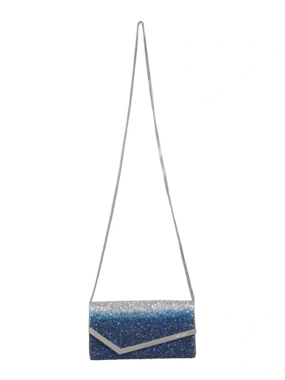 Shop Jimmy Choo Emmie Blue Polyester Shoulder Bag