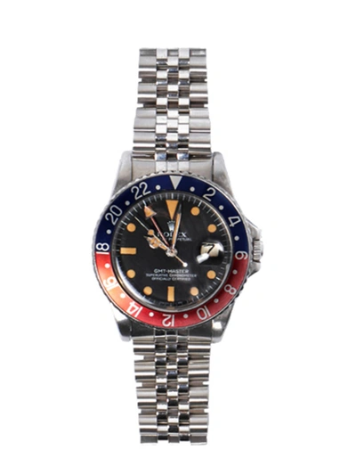 Shop Rolex Gmt Master Pepsi Steel Watch In Silver