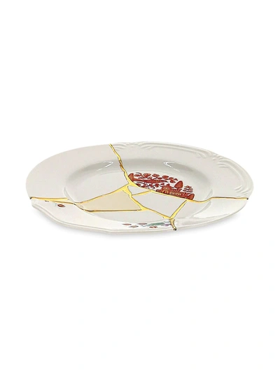 Seletti Crack Detail Plate In White