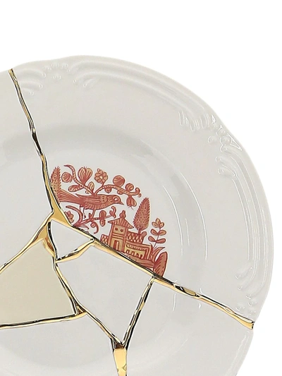Seletti Crack Detail Plate In White