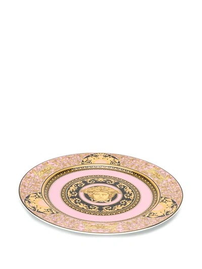 Shop Versace Home Medusa Print Porcelain Plate In Medusa Rose 30 Cm
