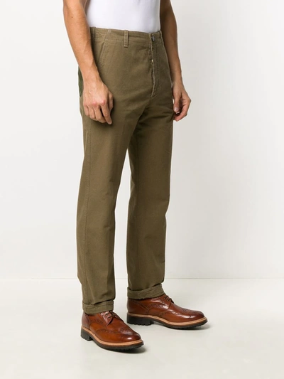 Shop Pt01 Straight-leg Chino Trousers In Green