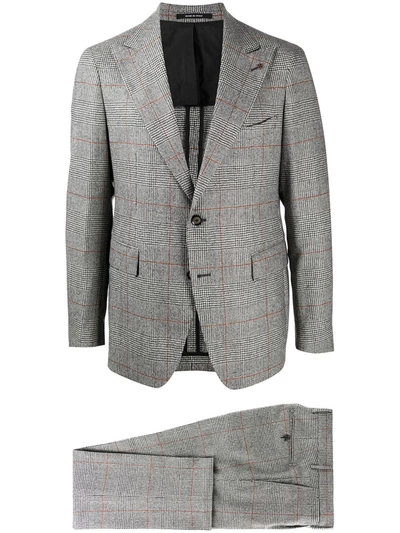 Shop Tagliatore Plaid-check Single-breasted Suit In Black